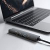 Multifunkční USB rozbočovač – HDMI + Type-C 3.0 – 3xUSB-A, 1xType-C – 5 Gbps, 100 W – černý