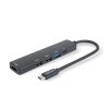Multifunkční USB rozbočovač – HDMI + Type-C 3.0 – 3xUSB-A, 1xType-C – 5 Gbps, 100 W – černý