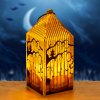 Halloweenská LED lucerna - dýně - oranžová LED - 2 x LR44 - 4 x 4 x 9,5 cm