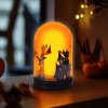 Halloweenská LED dekorace – oranžová – 3 x AAA – 8 x 12,5 cm