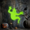 Halloweenská fosforeskující dekorace – duch – 15 x 12 cm