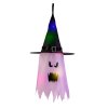 Halloweenská LED dekorace – duch – růžová – 10 barevných LED – závěsná – 2 x 2032 – 75 x 35 cm