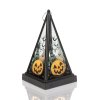 Halloweenská LED lucerna - dýně - teplá bílá - černá - 9,5 x 9,5 x 17 cm - 2 x AAA