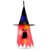 Halloweenská LED dekorace – duch – červený – 10 barevných LED – zavěsitelné – 2 x 2032 – 75 x 35 cm