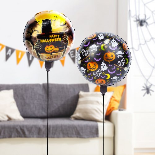 Sada halloweenských balónků – dýně & náhrobní kámen – 2 ks / balení