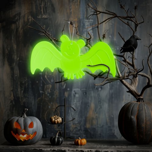 Halloweenská fosforeskující dekorace – netopýr – 20 x 10 cm