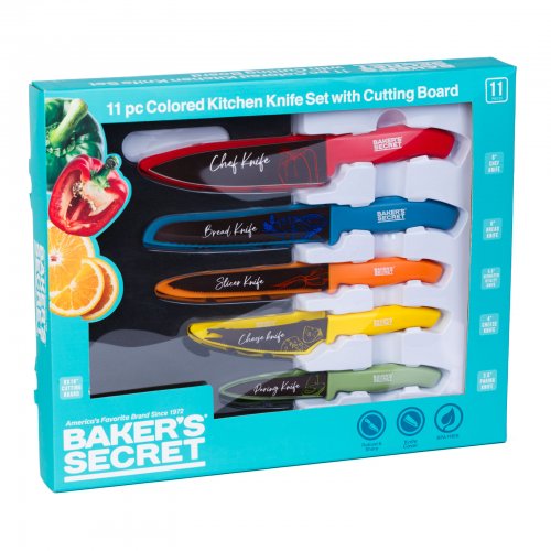 Baker's Secret - 11dílná sada barevných kuchyňských nožů