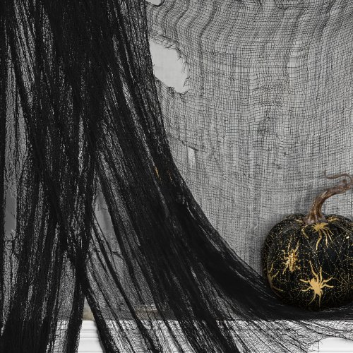 Halloweenský závěs – černý, textilie – 180 x 75 cm