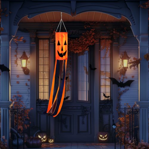 Halloweenský větrný pytel - dýně - oranžový - 122 cm