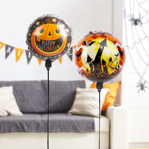 Sada halloweenských balónků – dýně & zámek – 2 ks / balení