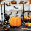 Halloweenská dekorace – dýně – 16,5 cm – oranžová – pěna – třpytivá