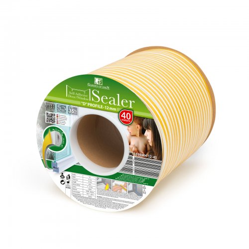 Samolepicí izolace na dveře/okno bílá 12 mm