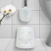 WC kartáč + držák - s motýly - 49 x 13 x 13 cm - bílá