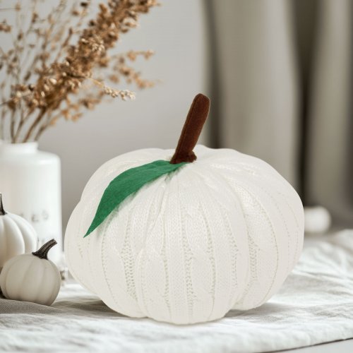 Halloweenská dýňová dekorace - bílá - 20 cm
