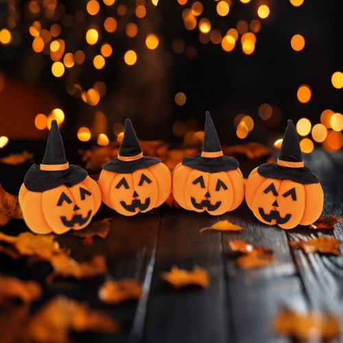 Halloweenská dýňová dekorace - 10 x 10 x 15 cm