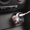 Adaptér do autozapalovače s dvojitým USB portem, s měřením napětí a proudu – bílá