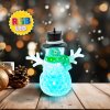 Vánoční LED sněhulák - zelený - RGB LED - 9 x 8 x 5 cm