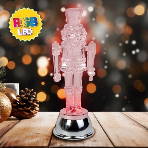 LED dekorace olověný voják - RGB LED - 15 x 5 x 5 cm - na baterie