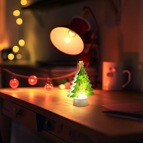 LED dekorace – teplá bílá – vánoční stromek – na baterie