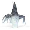 Halloweenový klobouk čarodějnice – černý, s pavučinou – 38 x 32 cm