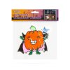 Halloweenská dekorace na okno – třpytivá, barevná dýně