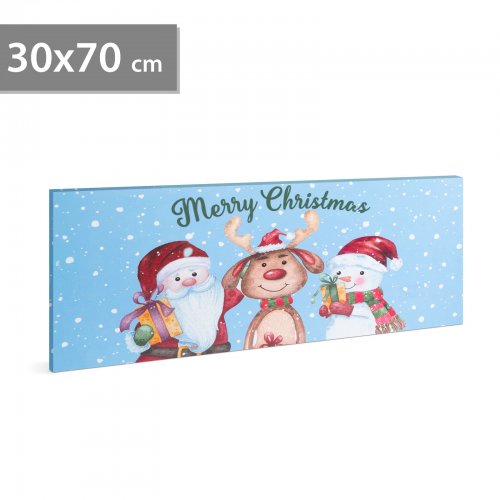 Vánoční LED obrázek – s věšákem na stěnu, 2 x AA, 70 x 30 cm