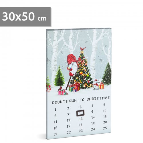 LED nástěnný kalendář – 3 teplé bílé LED – 30 x 50 cm
