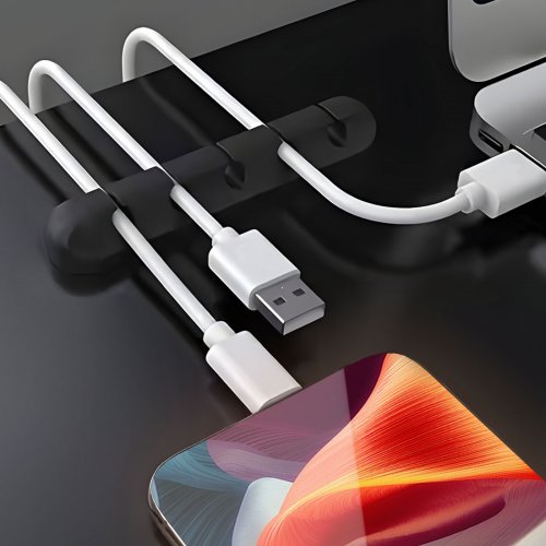 Sada pro upevnění kabelů – samolepicí – černá – 10 ks / balení