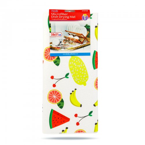 Mikrovláknová podložka na sušení nádobí – 38 x 51 cm – vzor s ovocem