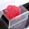Věčná růže v otevírací dárkové krabičce s náhrdelníkem – 10,2 x 9,8 x 11 cm – černá