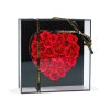 Umělé růže ve tvaru srdce v dárkové krabičce - LED - 29 x 29 x 6,2 cm