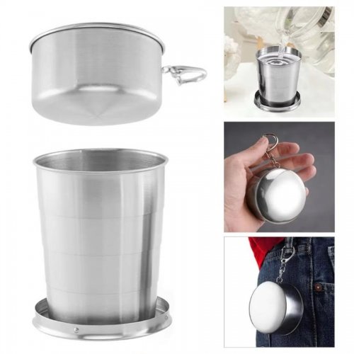 Skládací pohár, nerezový 150 ml