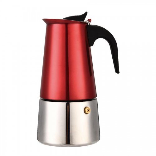 Metal Red moka kávovar pro 6 osob nerezový indukční