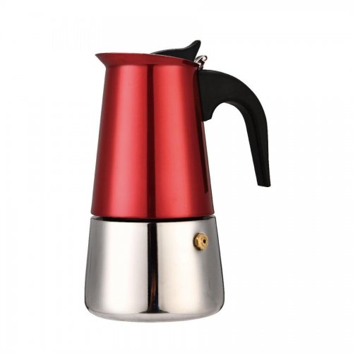 Metal Red moka kávovar pro 4 osoby nerezový indukční