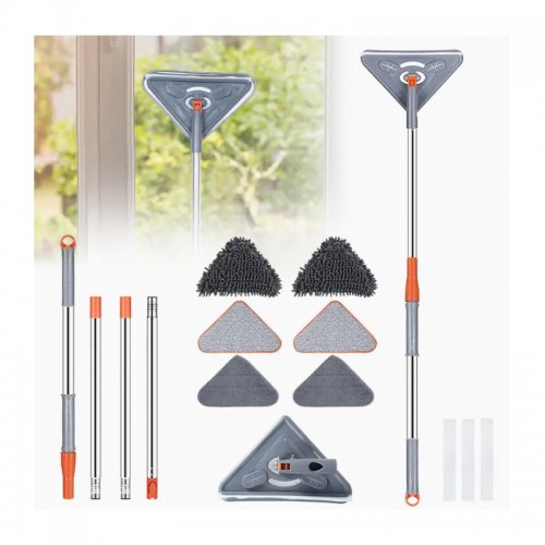  trojúhelníkový mop otočný o 360°, čistič koupelnových dlaždic, čistič oken