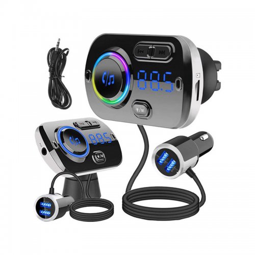 Bluetooth USB 5.0 multifunkční FM vysílač 8 v 1