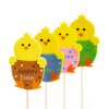 Velikonoční dekorace – kuřátko – 4 druhy – 6 x 9 cm – zapichovací