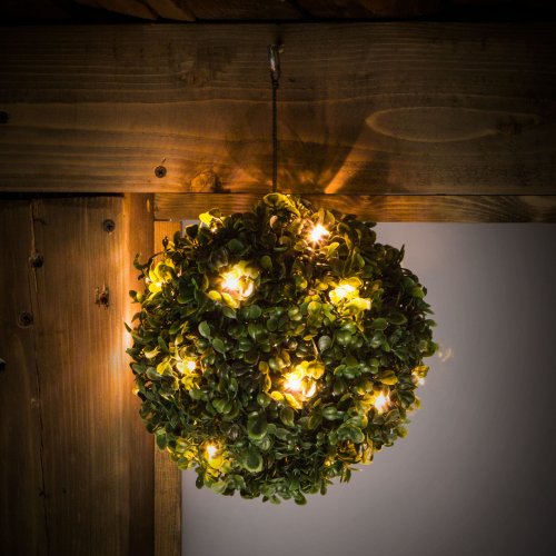 Solární zimostráz – závěsný – 25 cm – 20 teplých bílých LED