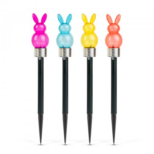 Zahradní solární lampa - králíček - 1 bílá LED - 5,5 x 38,5 cm