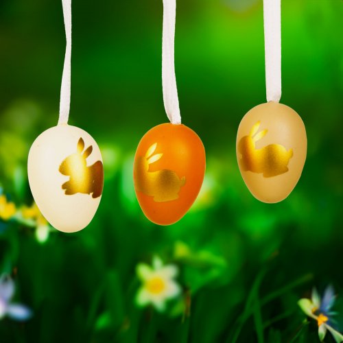 Velikonoční dekorace – sada vajíček – 3 druhy – 3 cm – 12 ks / balení