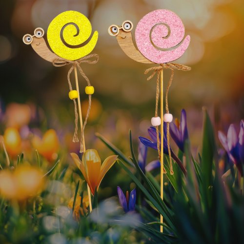 Zápichovací dekorace – šnek – 2 druhy – 32,5 cm