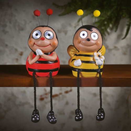 Solární zvířecí figurky s nohama – 2 druhy včelek – 2 bílé LED – 10 x 8,5 x 26 cm