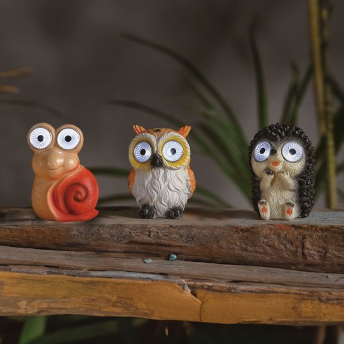 Solární zvířecí figurky – 3 druhy – 2 bílé LED – 8,5 cm