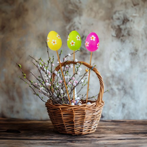 Velikonoční dekorace – sada vajíček – zapichovací – 6 druhů – 4 cm