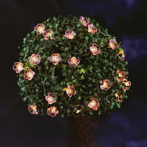 Solární světelný řetěz - květ - 2,4 m - 25 teplých bílých LED