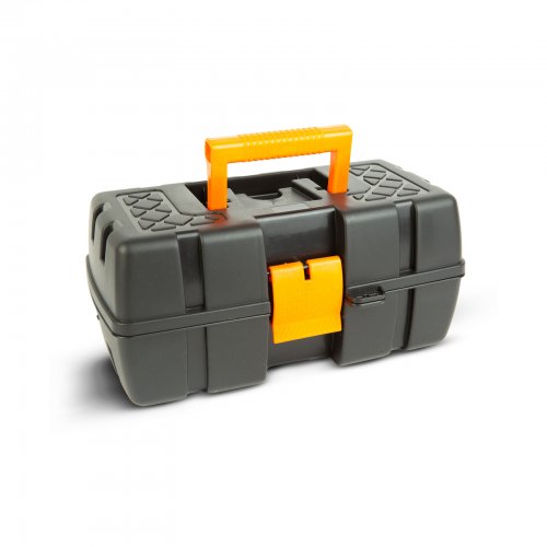 Otevřená taška na nářadí s podnosem – dvojitý podnos – plast – 31 x 18 x 14 cm