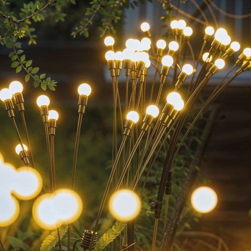 Zápichová solární lampa – světluška – 8 teplých bílých LED – 70 cm
