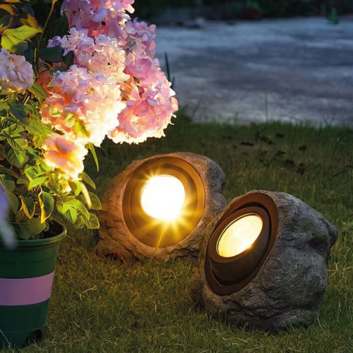LED venkovní solární svítidlo - skála, kámen - bílá SMD LED - 20 x 12 x 16 cm