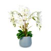 Umělá rostlina dekorace – orchidej – bílá – 83 cm