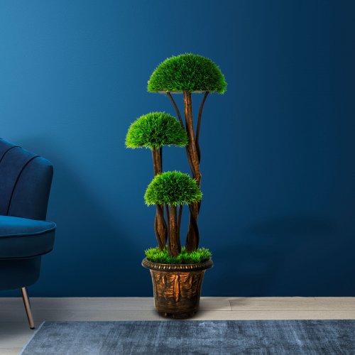 Umělá rostlina dekorace – kulatý zimostráz – 90 cm